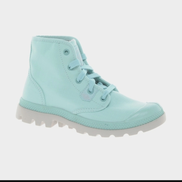 Palladium Shoes - Palladium Pampa Hi Lite Pool Blue / Vapor EUC size 8 Lace Up Boots Aqua